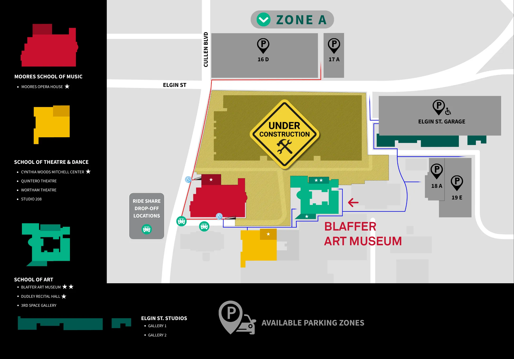 parking for Summer Construction
