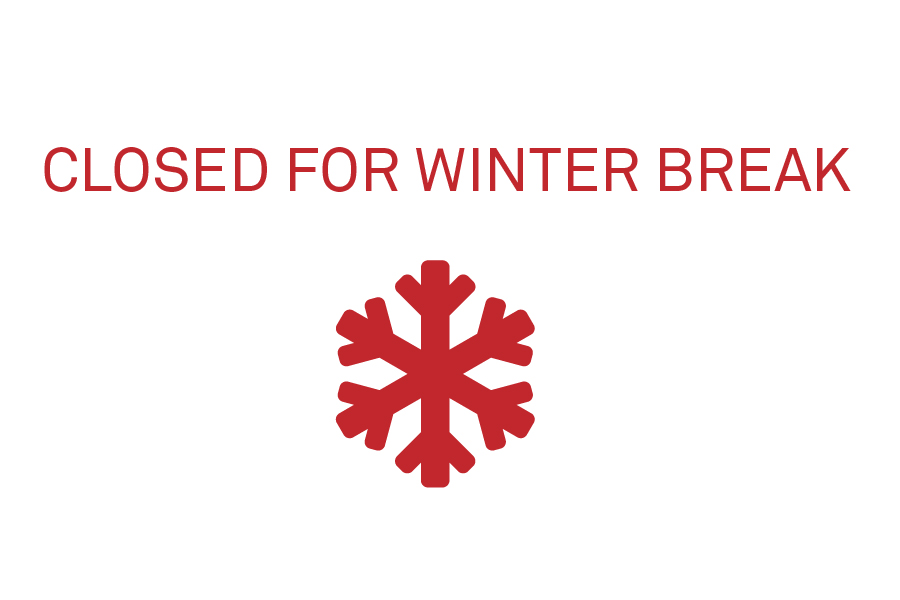 closed for winter break, through Jan 9, 2026