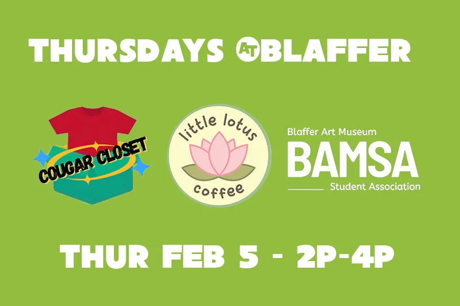 Blaffer Art Museum Events, Cougar Closet, Little Lotus Coffee