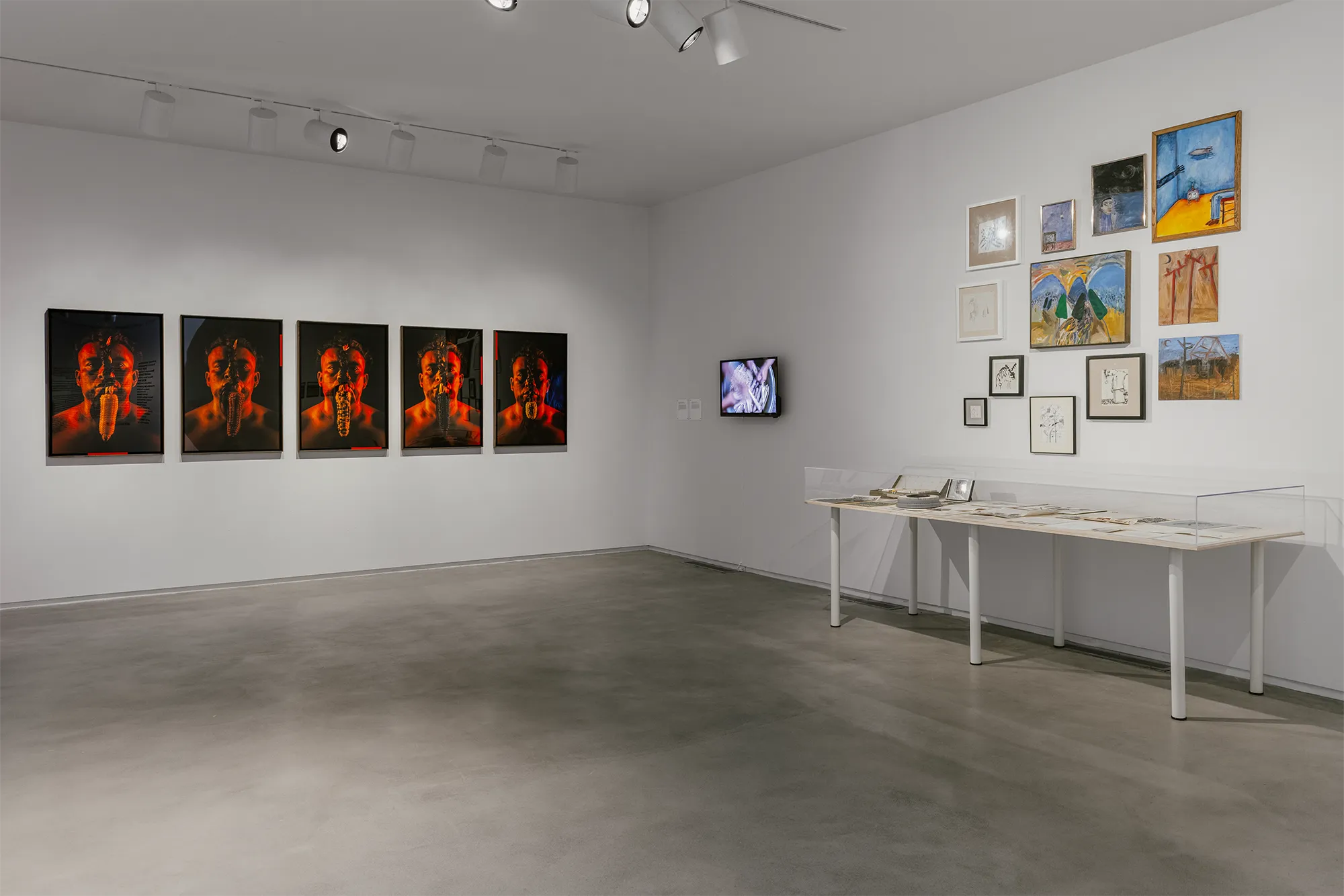 Mud+Corn+Stone+Blue, Blaffer Art Museum, ICI, on view through March 14 2026, Photo by Francisco Ramos